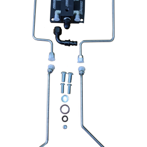 94.5-03 7.3L CNC Fabrication T4 Turbo 4-Line Valley Mount Bowl Delete Kit Blue