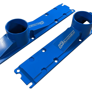 94.5-95 7.3L 3 Inch 8 Bolt Billet Intake Plenums Blue CNC Fabrication