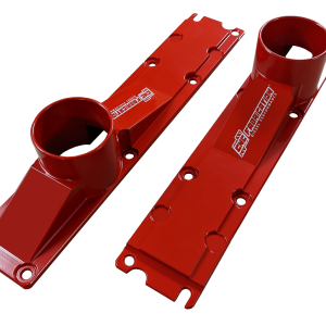 94.5-95 7.3L 3 Inch 8 Bolt Billet Intake Plenums Red CNC Fabrication